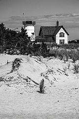 Beach Sand and Grass by Headless Stage Harbor Light -BW